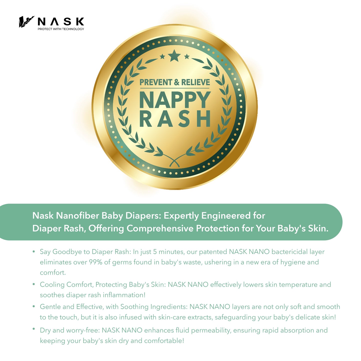 NASK NANO Rash-relief Germ Warrior Baby Pants-XL-28 Pcs x 6 Packs (Mega Pack)